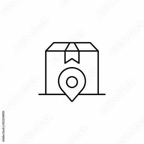 parcel location icon sign vector
