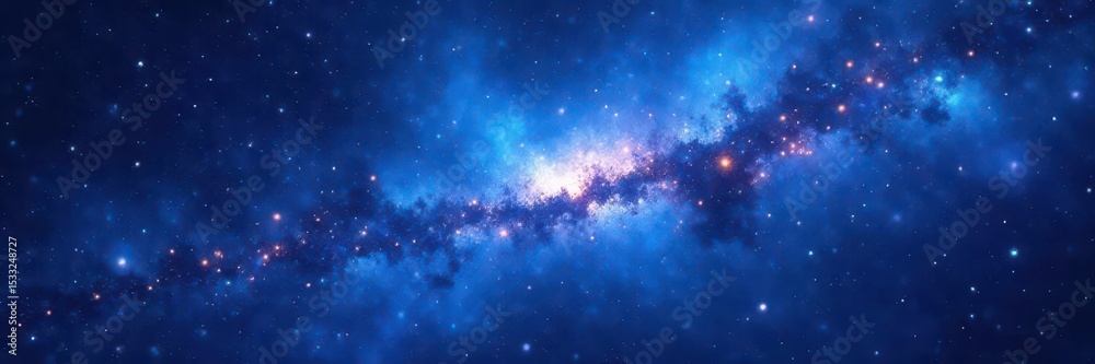 Obraz premium Celestial explosion of vibrant blue stars against a dark cosmic background, space, galaxy, nebula