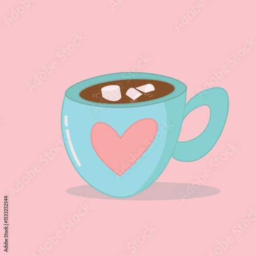 cute coffe love vector