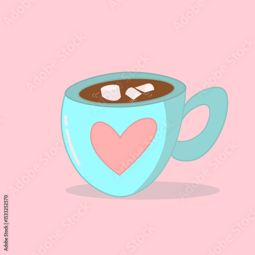 cute coffe love vector