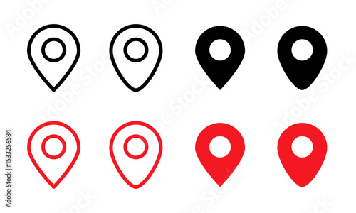 Location pin icon collection set.