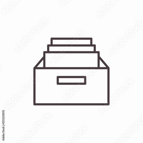 archive box stacked icon sign vector