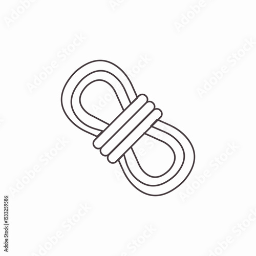coiled rope tied in knots icon sign vector