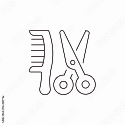comb and scissors icon sign vector