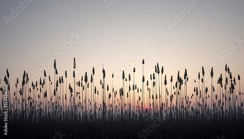 Silhouette of Plants at Sunset