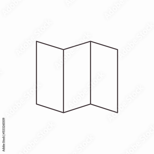 folded map i icon sign vector