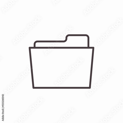 folder line icon sign vector