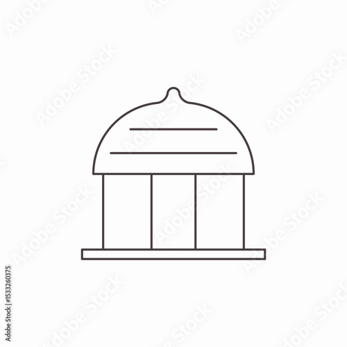 government public institution building icon sign vector