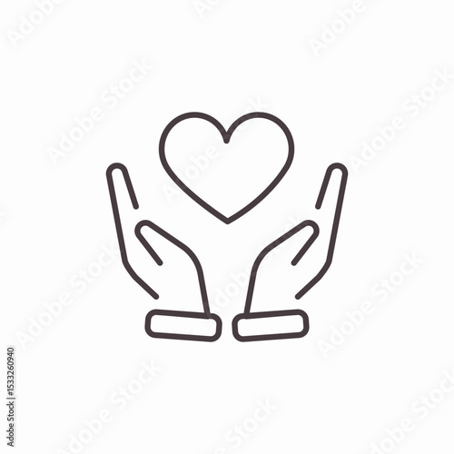 hands holding heart icon sign vector