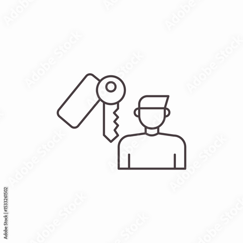 key security person icon sign vector