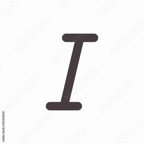 italic font style icon sign vector