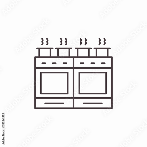 kitchen gas stoves icon sign vector