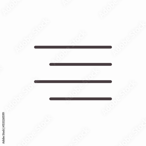 left aligned text icon sign vector