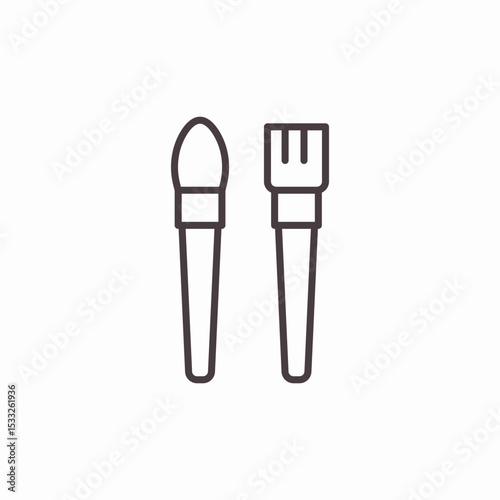 makeup brush and tool icon sign vector