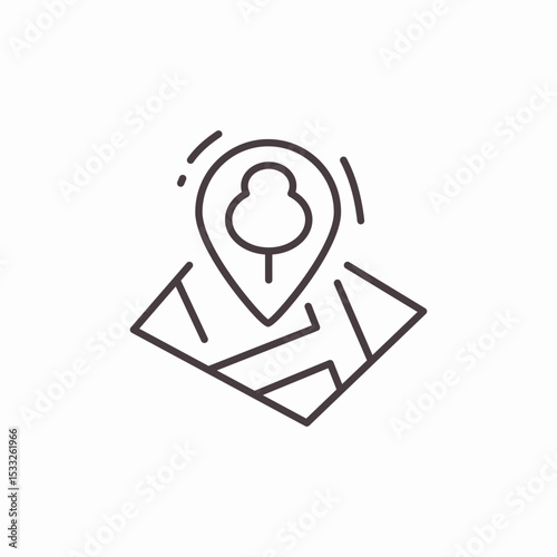 map pin tree icon sign vector