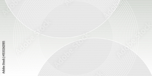 Abstract white glowing geometric lines on gray background. Modern shiny blue circle lines pattern.