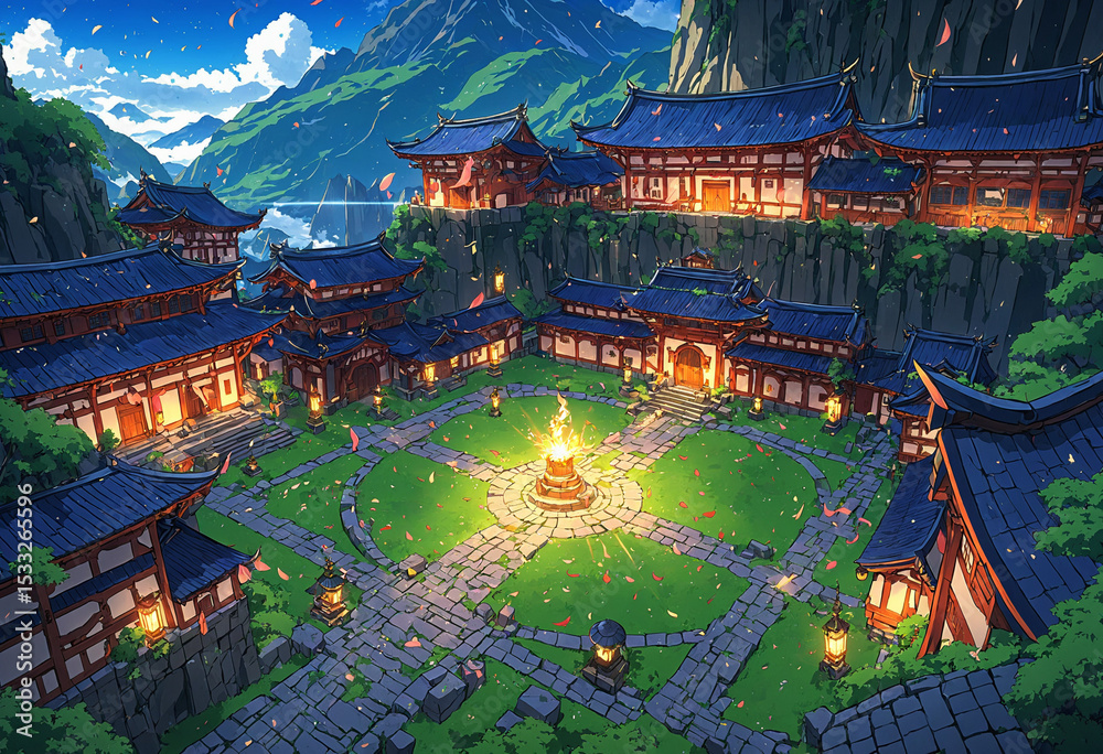 Obraz premium chinese temple at night