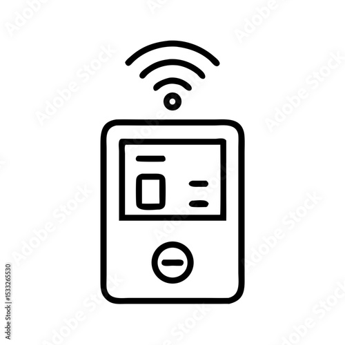 Digital smart meter displaying usage data with wireless signal  