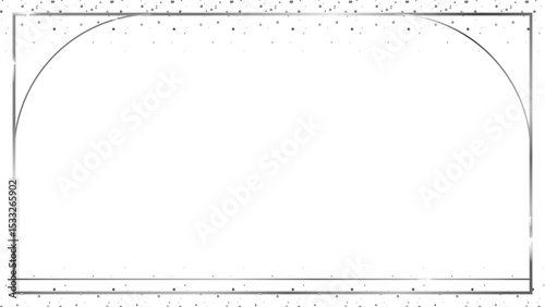 Flat design silver frame is floating on transparent backdrop showing glitter dots, star sparkles