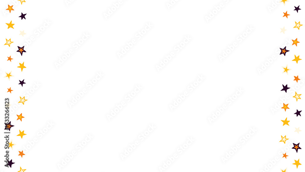 Naklejka premium Star border is forming using doodle-style stars framing sides on transparent background, copy space