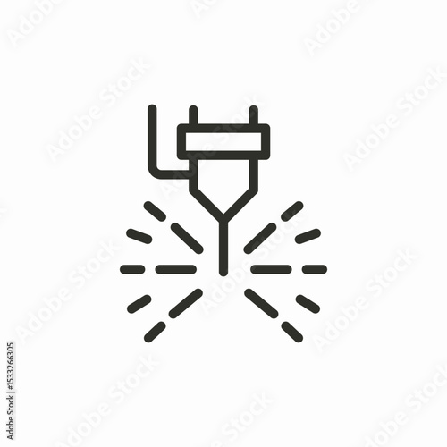 laser engraving tool icon sign vector