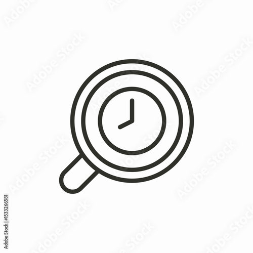 magnifying glass clock icon sign vector