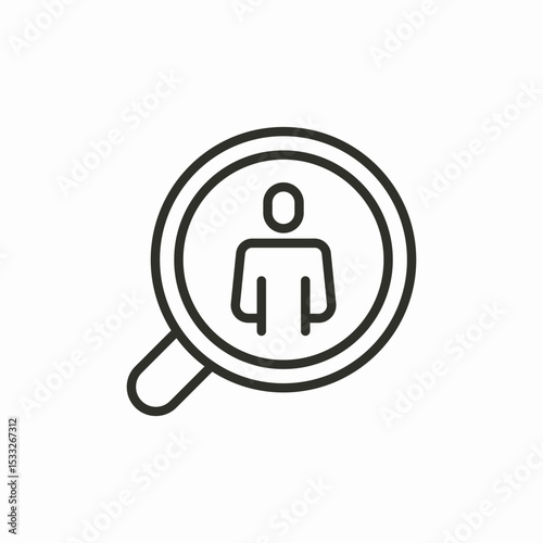 person in magnifying glass icon sign vector