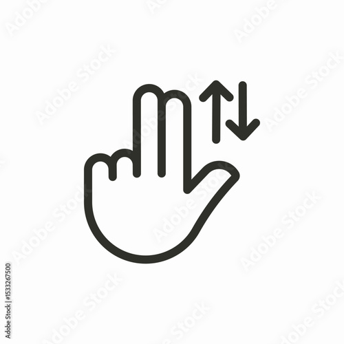 two finger scroll icon sign vector
