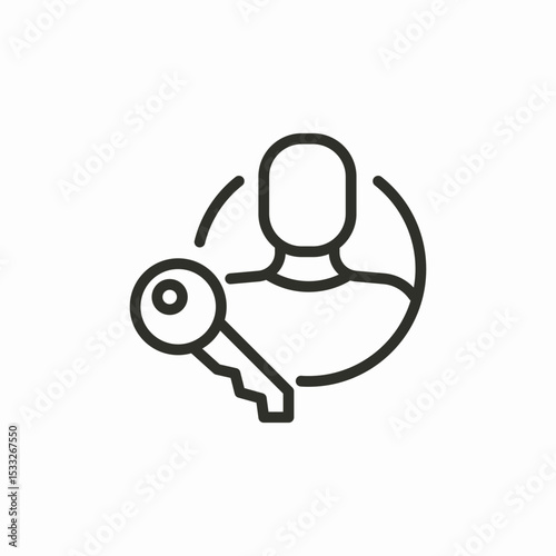 user profile key icon sign vector