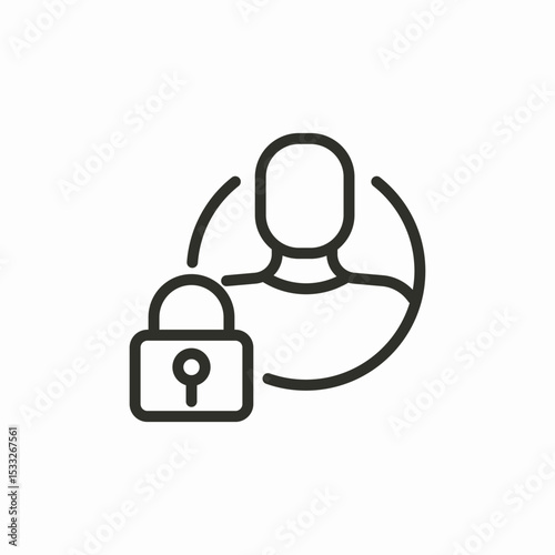 user profile locked padlock icon sign vector