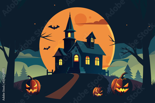 halloween background with pumpkin