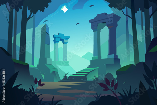 vector illustration of an ancient city background