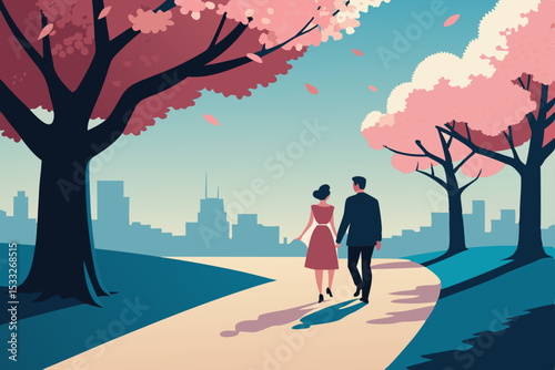 couple walking in the city
