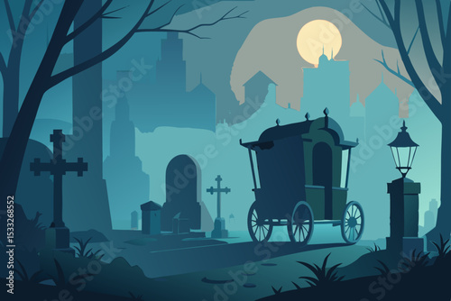 halloween night scene with castle