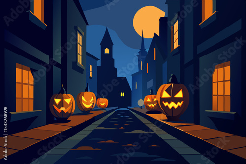 halloween night scene