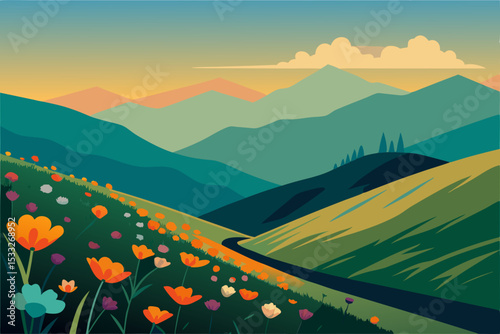 landscape with mountains