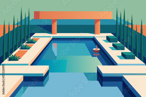 3d render of a swimming pool