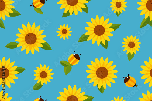 sunflower and bees