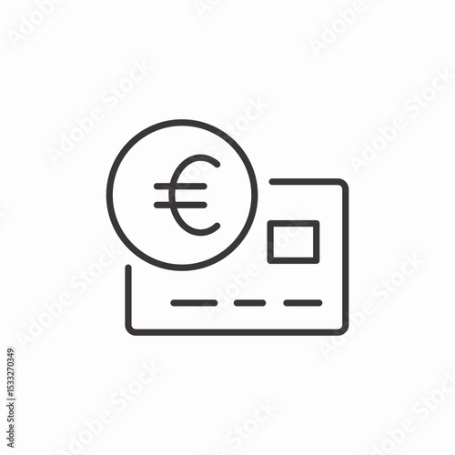 credit card euro icon sign vector