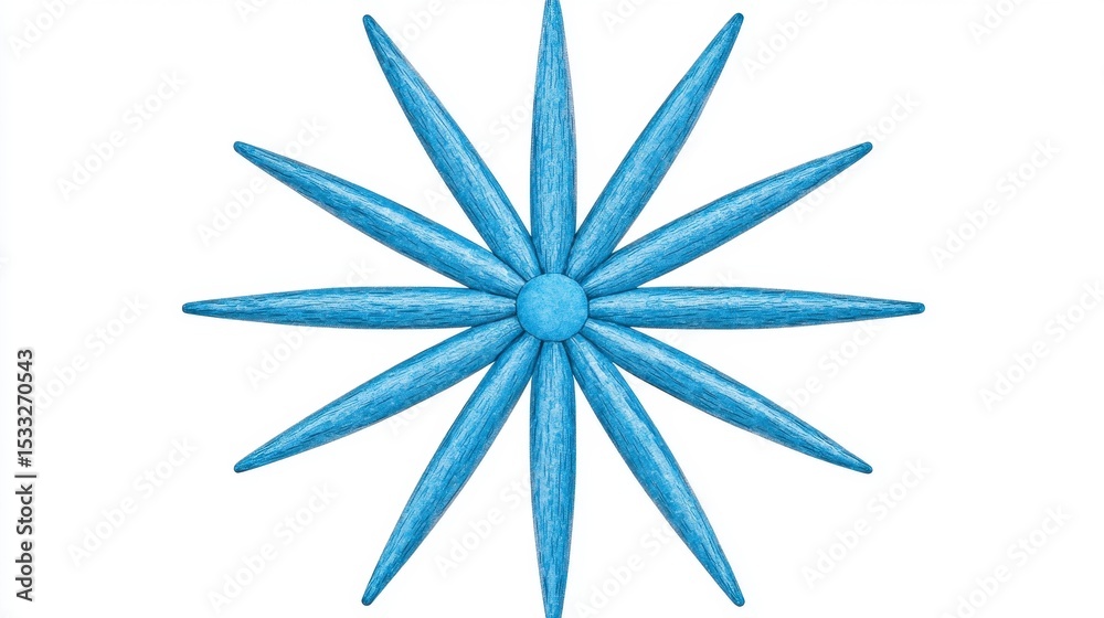 Obraz premium Stylized Light Blue Snowflake on White