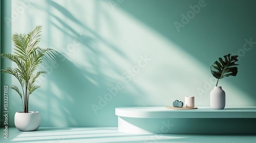 two vases with plants in them on a table