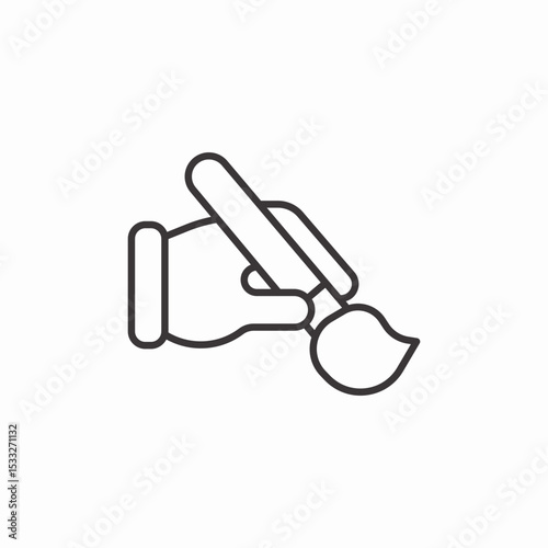 hand holding paintbrush icon sign vector
