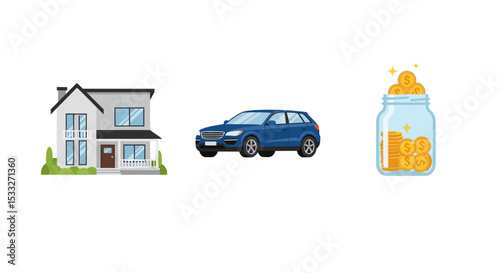Major Life Purchases and Savings Goals Icons