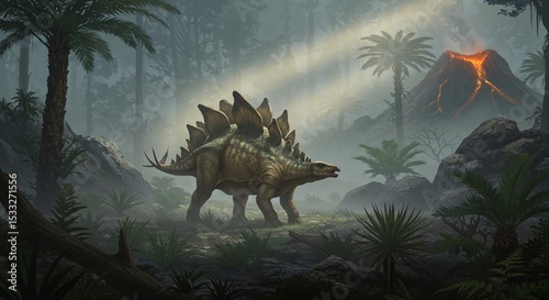 dinosaurs in the forest