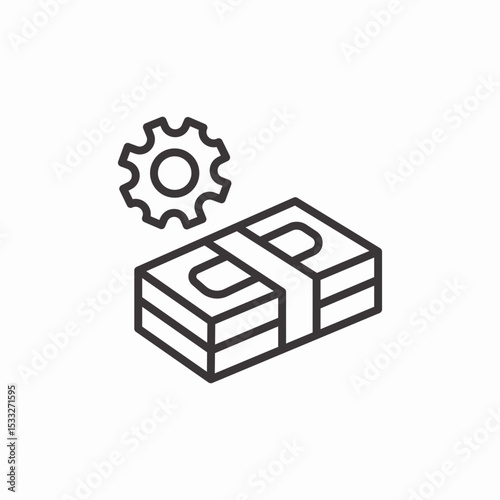 money bundle gear icon sign vector