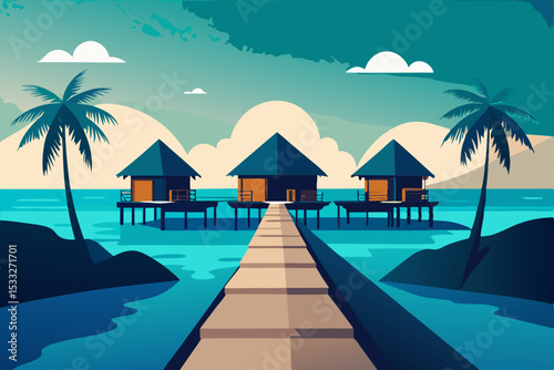tropical beach at sunset