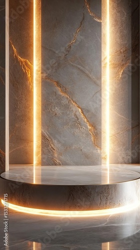 a marble podium with a light coming from it