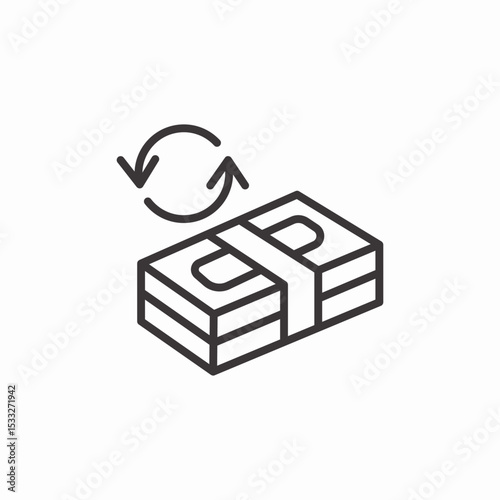 money bundle recycled arrows icon sign vector