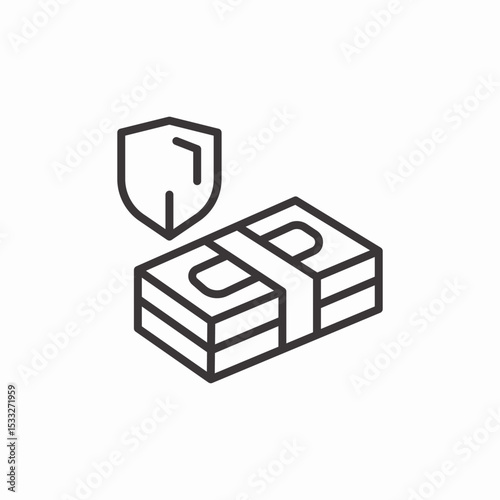 money bundle shield icon sign vector