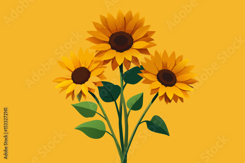 sunflower on white background